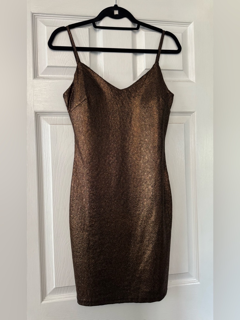 Haute Monde Metallic Bronze Midi Slip Dress